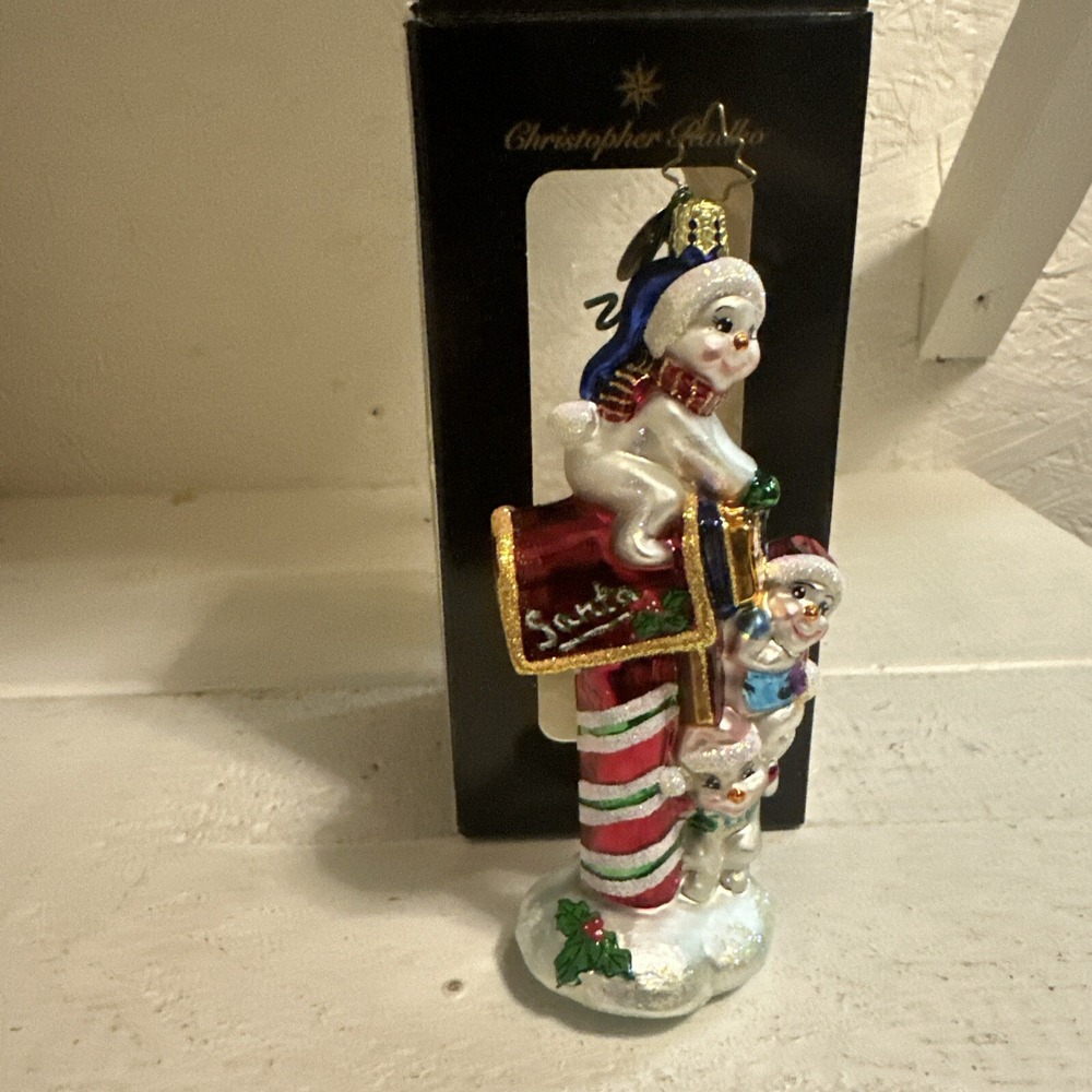 Christopher Radko In Snow Of Support  Ornament Snowman Mailbox Tree 02-0552-0